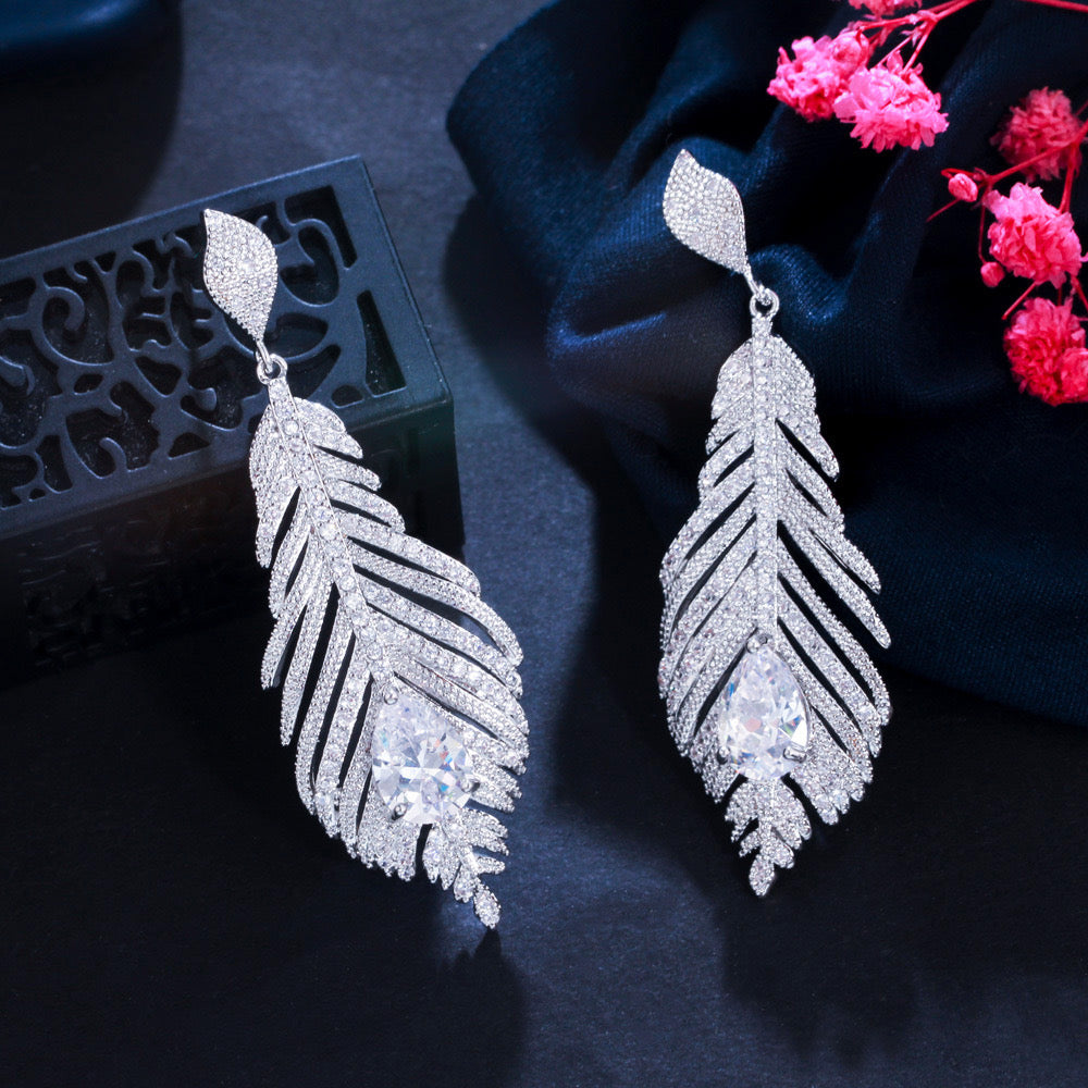 Scentorya Silver Plated Studded With Zirconia Diamond Earrings