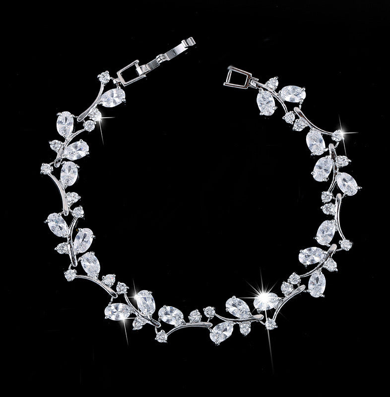 Scentorya Silver Plated Studded With Zircoina Diamond With Multi Stone Bracelate