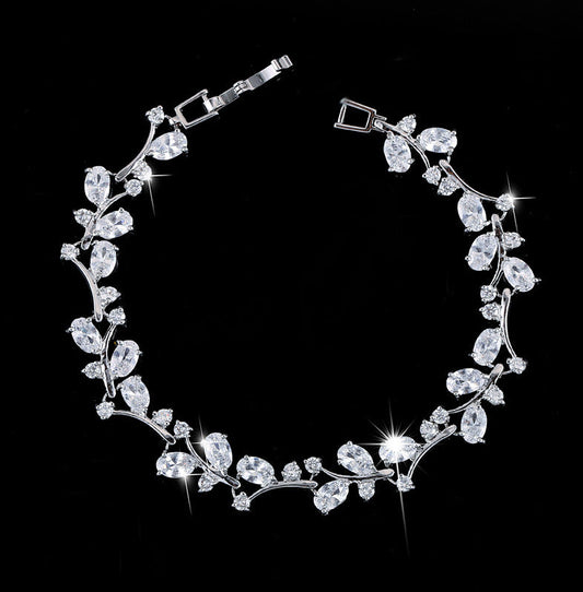 Scentorya Silver Plated Studded With Zircoina Diamond With Multi Stone Bracelate
