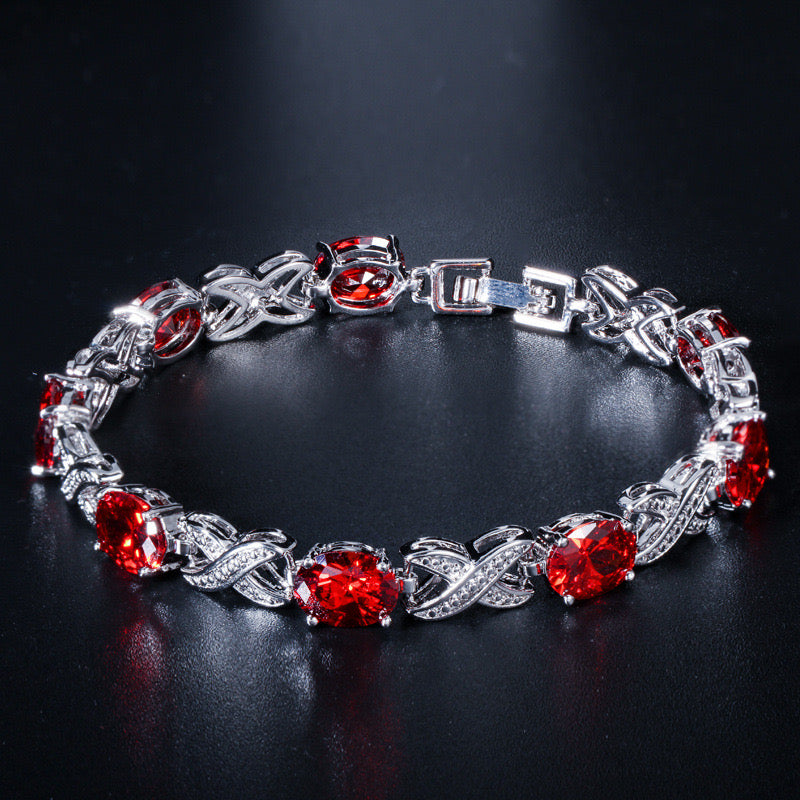 Scentorya Sliver Plated Studded With Zirconia Diamond With Multi Stone Bracelate