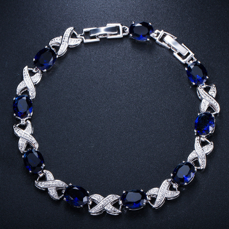 Scentorya Sliver Plated Studded With Zirconia Diamond With Multi Stone Bracelate