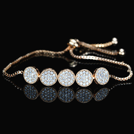 Scentorya Silver Plated Studded With Zirconia Diamond With Multi Stone Bracelate
