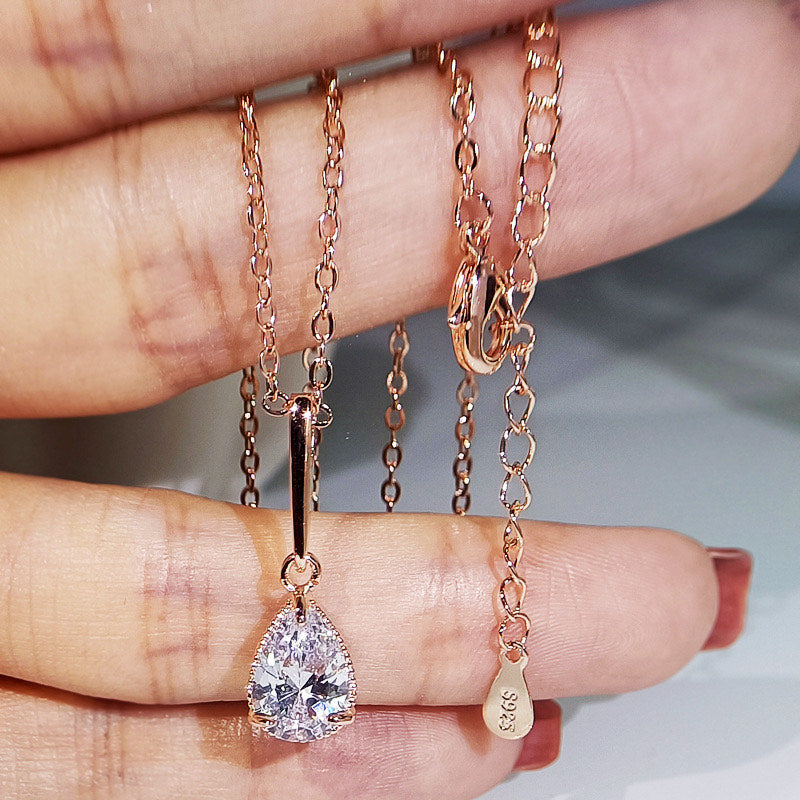Scentorya  Rose  Plated Studded With Zirconia Diamonds Chain Pendant