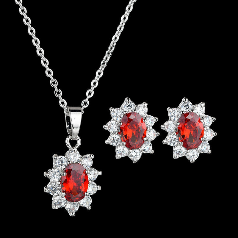 Scentorya Silver Plated Studded With Zirconia Diamond Chain PendantSet
