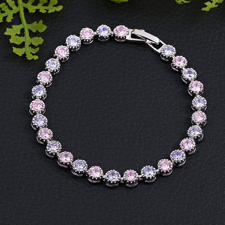 Scentorya Silver Plated Studded With Zirconia Diamond With multi Bracelate
