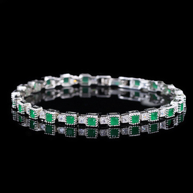 Scentorya Silver Plated Studded With Zirconia Diamond With Multi Stone Bracelet