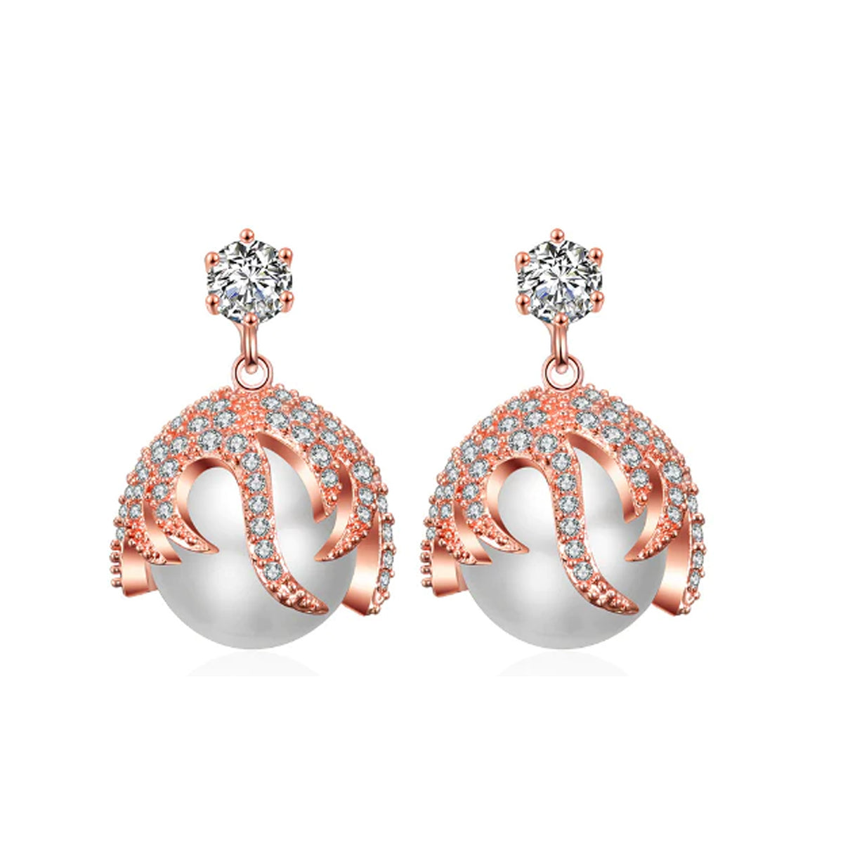 Scentorya Silver Plated Studded With Zirconia Diamond Earrings