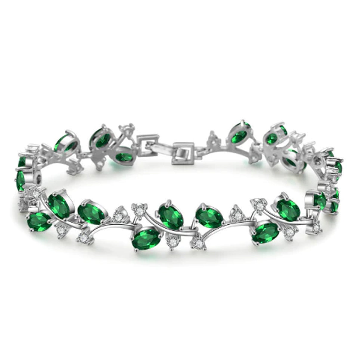 Scentorya Silver Plated Studded With Zirconia Diamond With Multi Stone Bracelate
