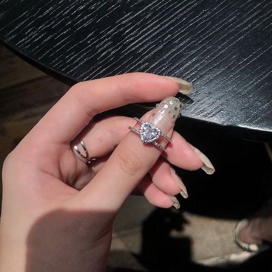 Scentorya silver plated studded with cubic zirconia diamond ring