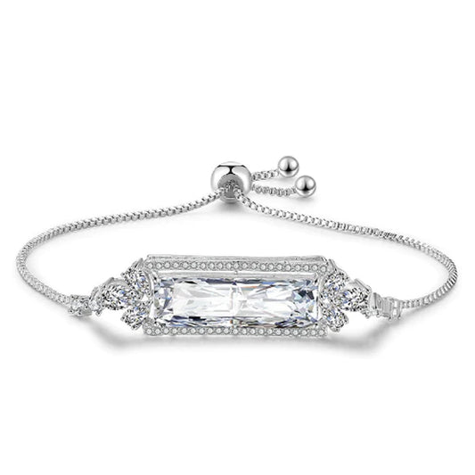 Scentorya Silver Plated Studded With Zirconia Diamond With Stone Bracelate