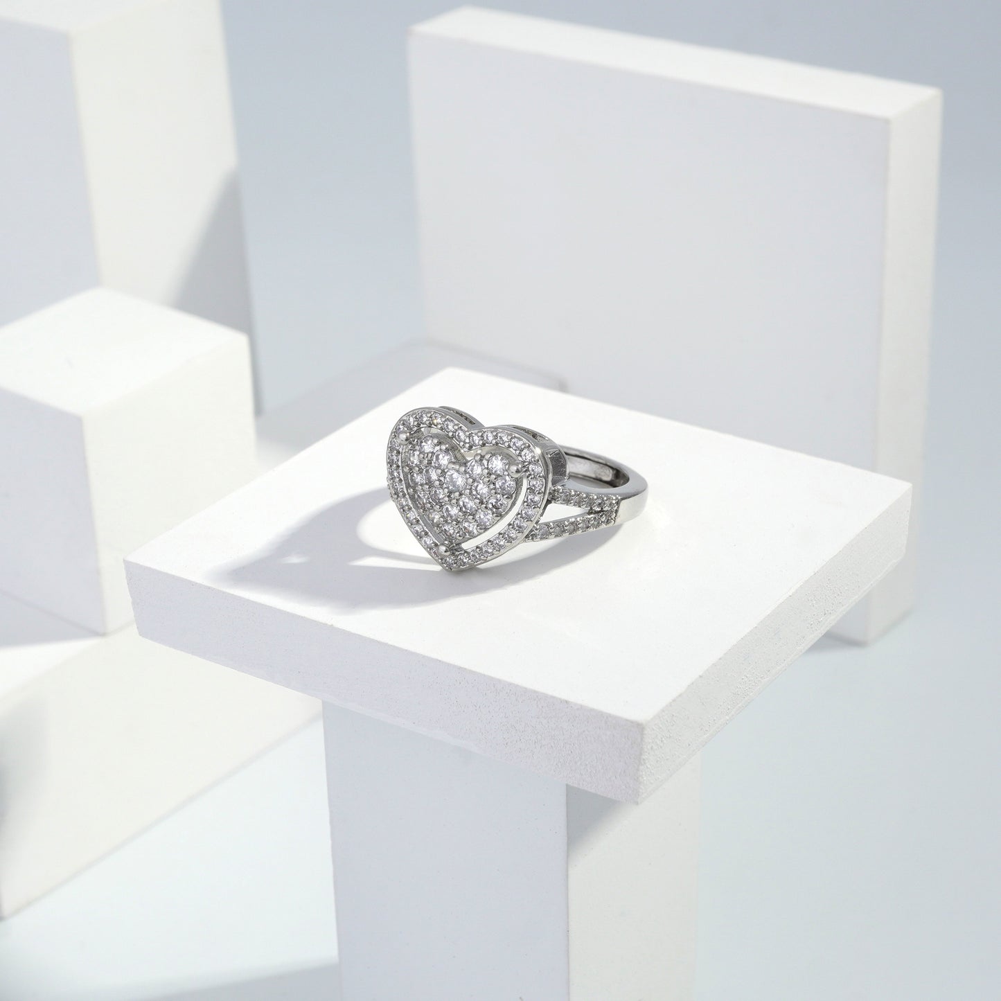 Scentorya Silver plated studded with cubic  zirconia diamond Silver Ring