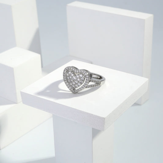 Scentorya Silver plated studded with cubic  zirconia diamond Silver Ring