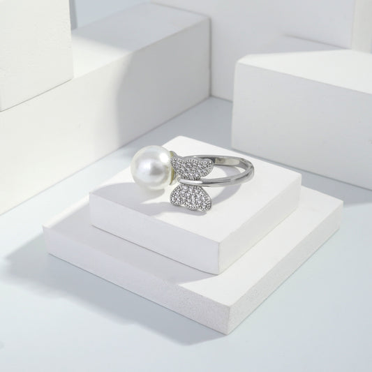 Scentorya Silver plated studded with cubic  zirconia diamond Silver Ring