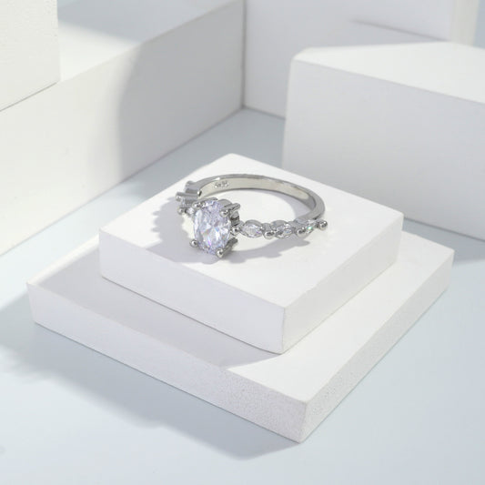 Scentorya Silver plated studded with cubic  zirconia diamond Silver Ring