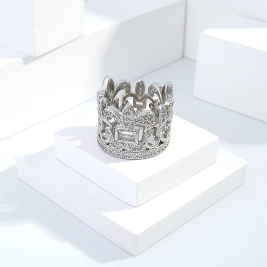 Scentorya Silver plated studded with cubic  zirconia diamond Silver Ring