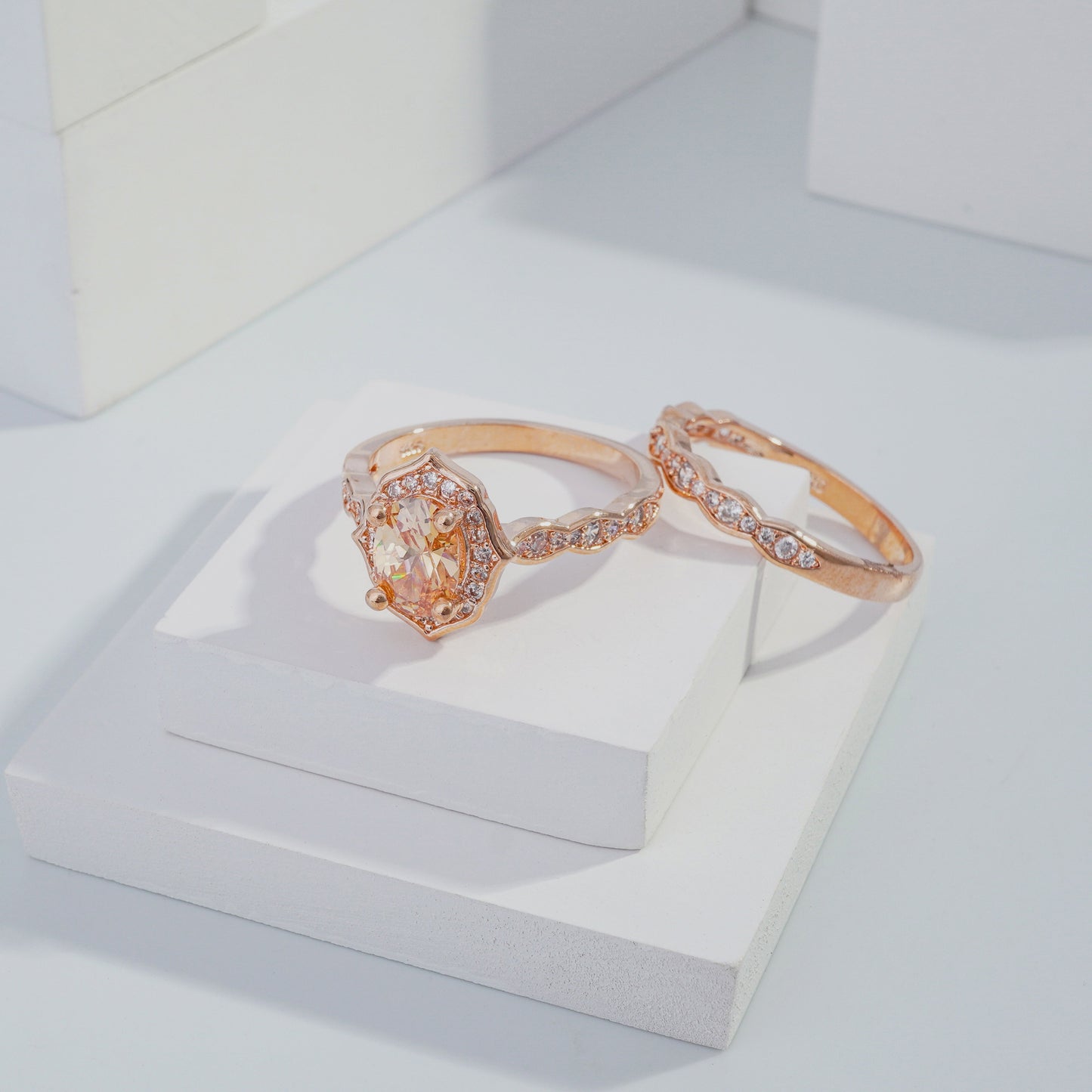 Scentorya Rose Gold plated studded with cubic  zirconia diamond Ring