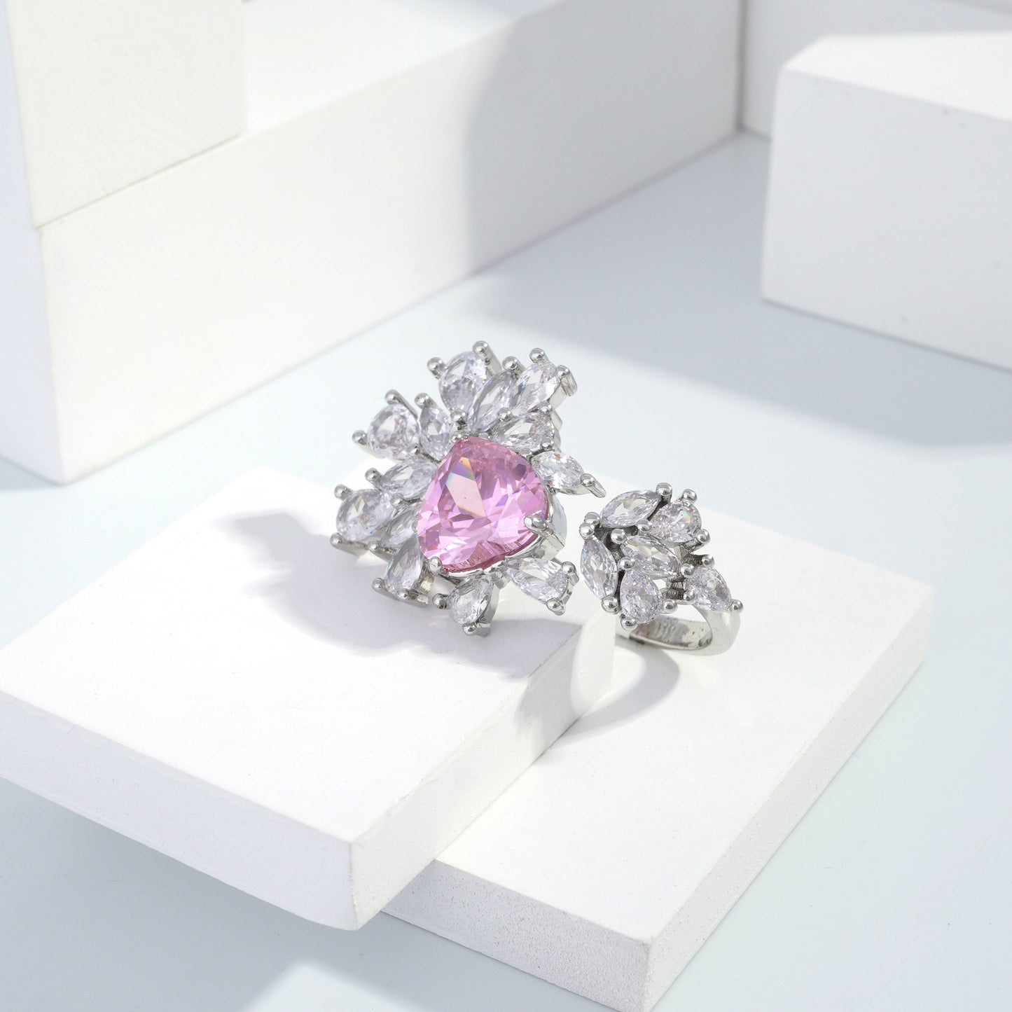Scentorya Silver plated studded with cubic  zirconia diamond Silver Ring