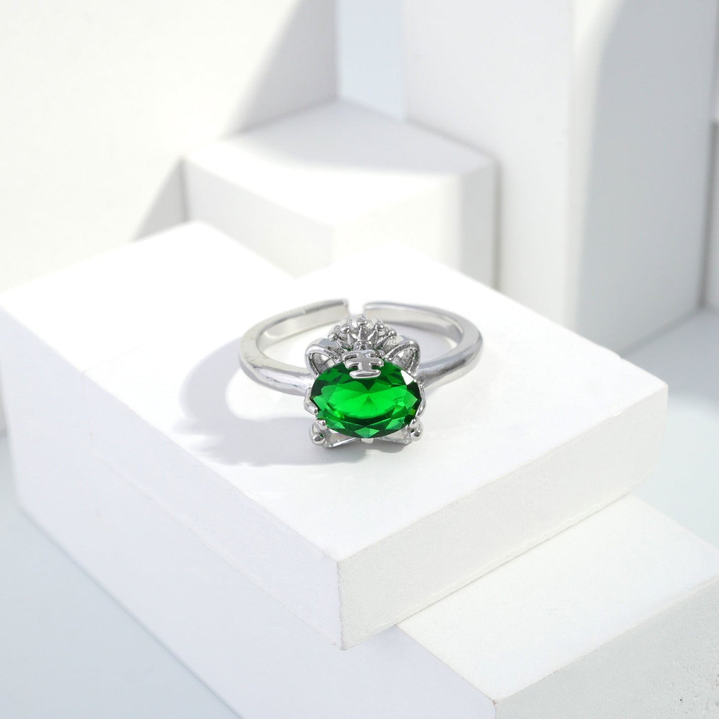 Scentorya Silver plated studded with cubic  zirconia diamond Silver Ring