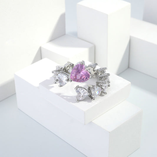 Scentorya Silver plated studded with cubic  zirconia diamond Silver Ring