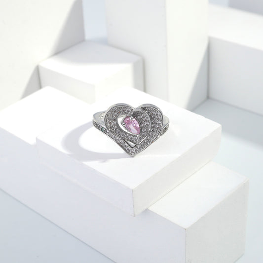 Scentorya Silver plated studded with cubic  zirconia diamond Silver Ring