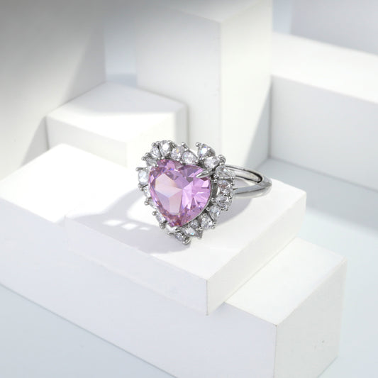 Scentorya Silver plated studded with cubic  zirconia diamond Silver Ring