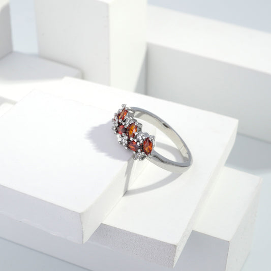Scentorya Silver plated studded with cubic  zirconia diamond Silver Ring