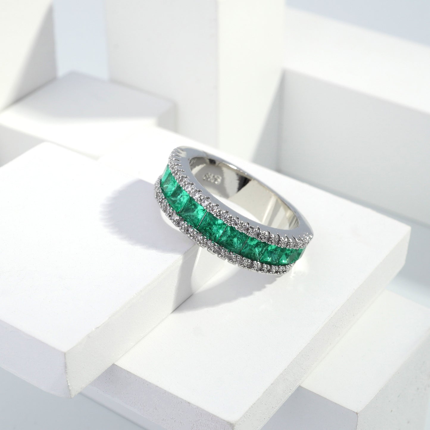 Scentorya Silver plated studded with cubic  zirconia diamond Silver Ring