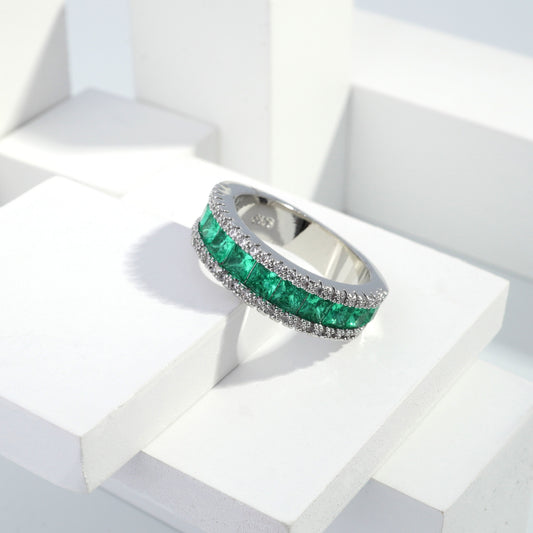 Scentorya Silver plated studded with cubic  zirconia diamond Silver Ring