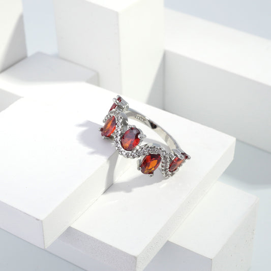 Scentorya Silver plated studded with cubic  zirconia diamond Silver Ring