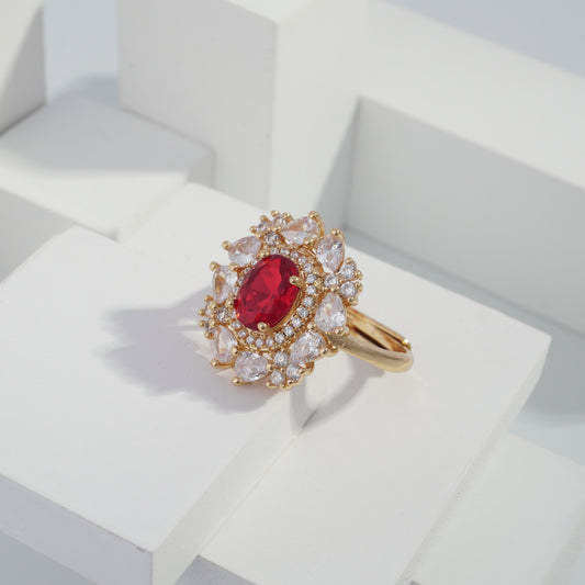 Scentorya Gold plated studded with cubic  zirconia diamond Gold Ring