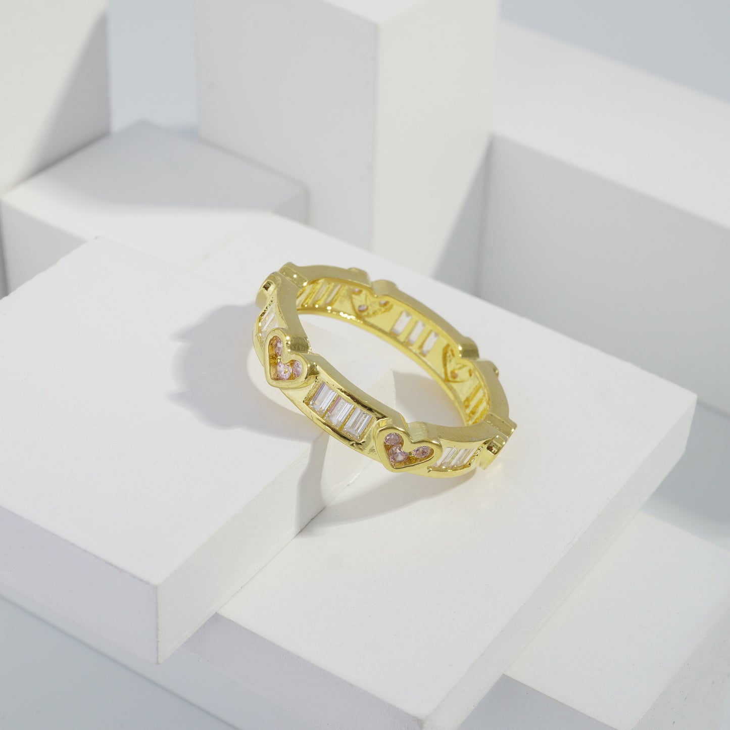 Scentorya Gold plated studded with cubic  zirconia diamond Gold Ring