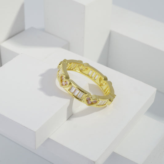 Scentorya Gold plated studded with cubic  zirconia diamond Gold Ring