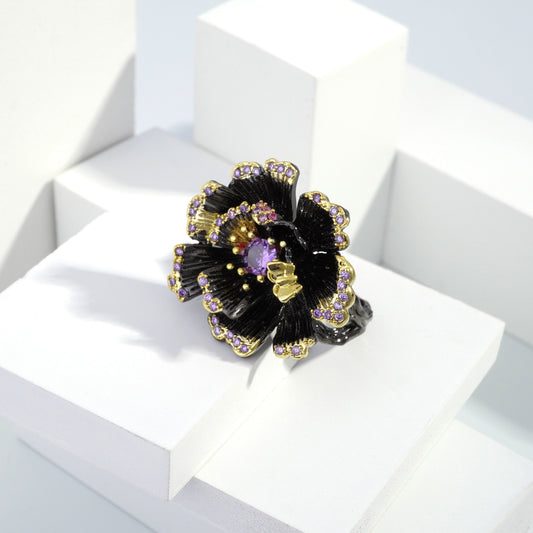 Scentorya Silver plated studded with cubic  zirconia diamond Silver Ring