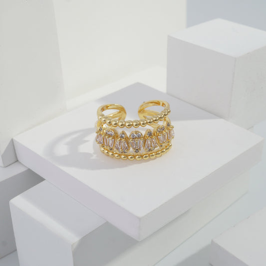 Scentorya Gold plated studded with cubic  zirconia diamond Gold Ring
