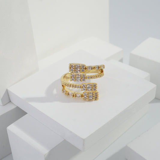 Scentorya Gold plated studded with cubic  zirconia diamond Gold Ring