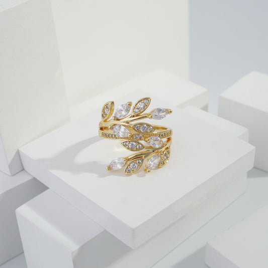 Scentorya Gold plated studded with cubic  zirconia diamond Gold Ring