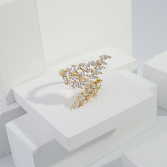 Scentorya Gold plated studded with cubic  zirconia diamond Gold Ring