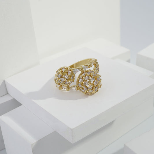 Scentorya Gold plated studded with cubic  zirconia diamond Gold Ring