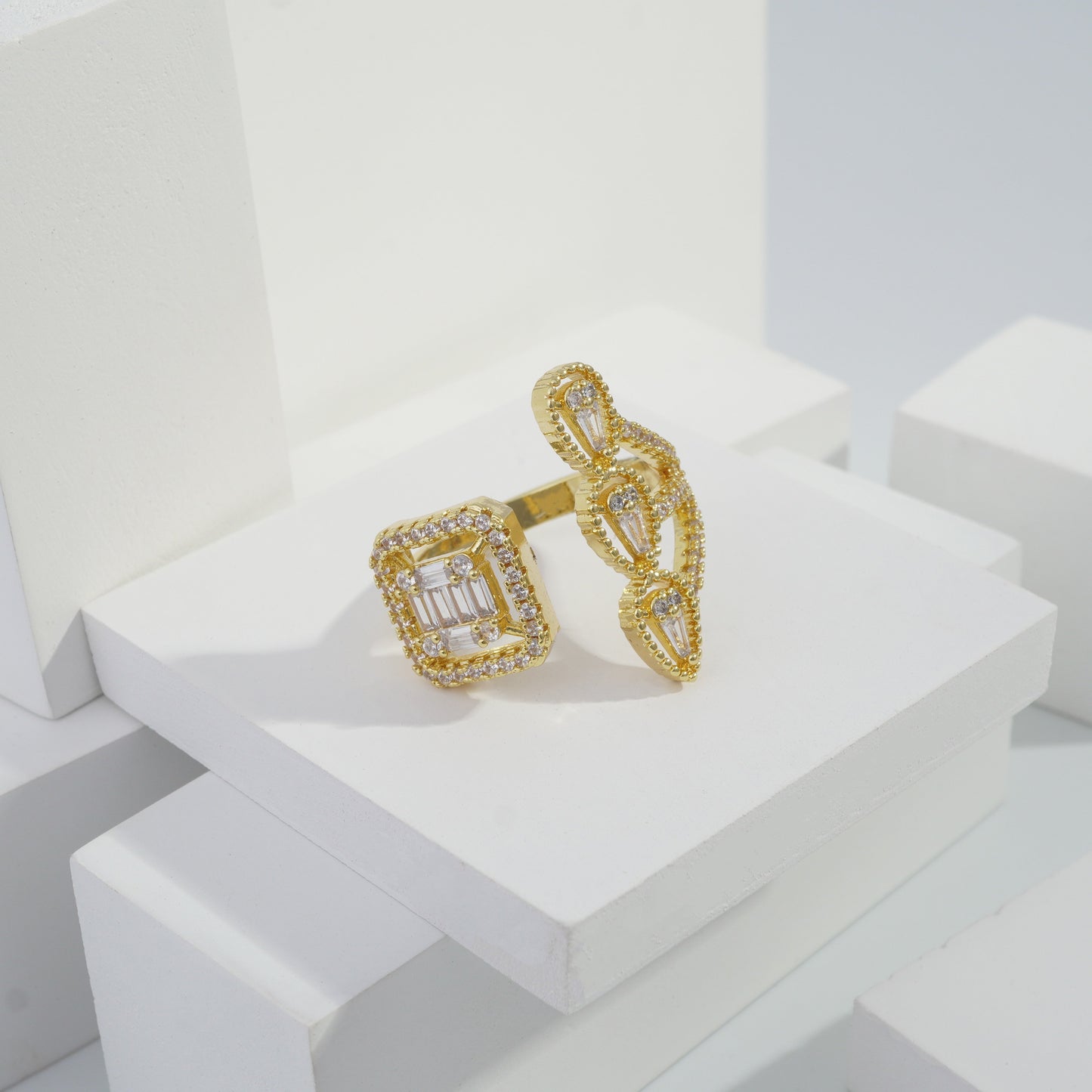 Scentorya Gold plated studded with cubic  zirconia diamond Gold Ring