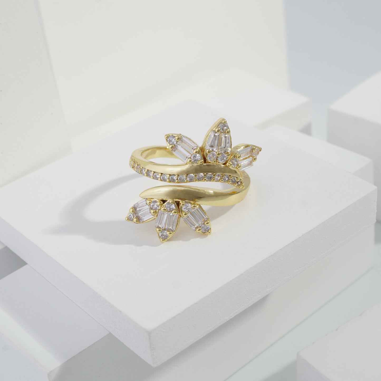 Scentorya Gold plated studded with cubic  zirconia diamond Gold Ring