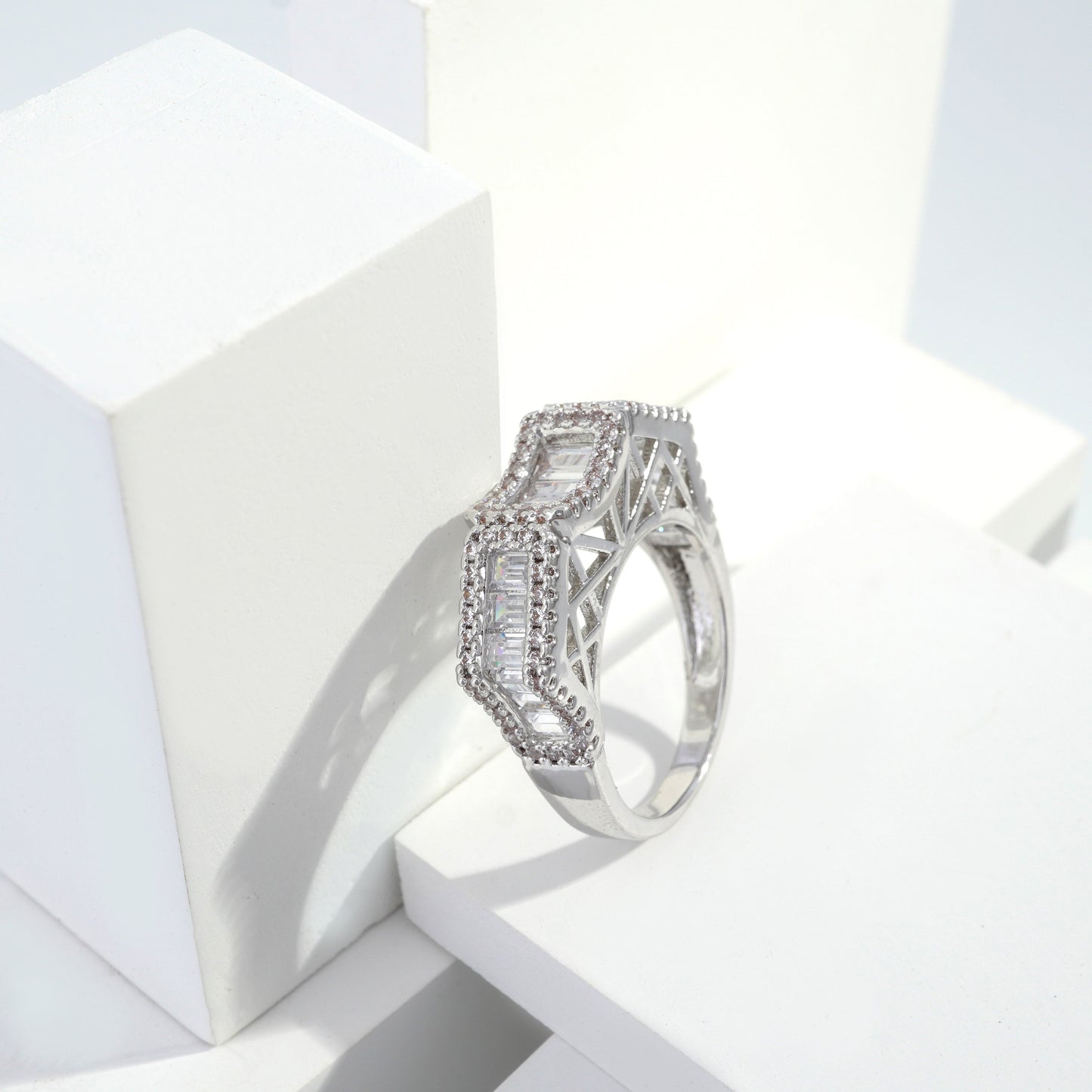 Scentorya Gold plated studded with cubic  zirconia diamond Gold Ring