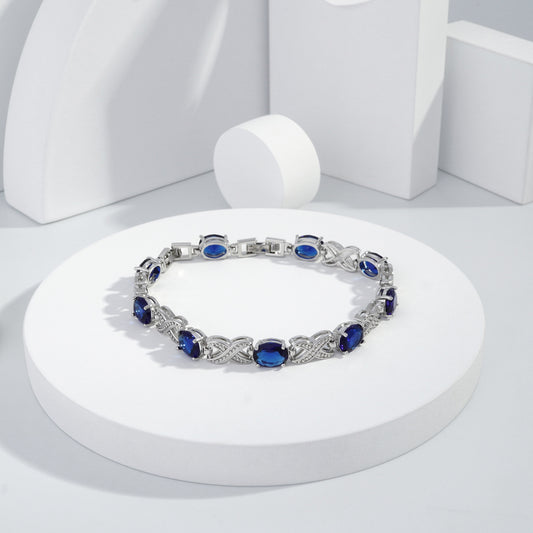 Scentorya Silver Plated Studded With Zircoina Diamond With Silver Bracelate