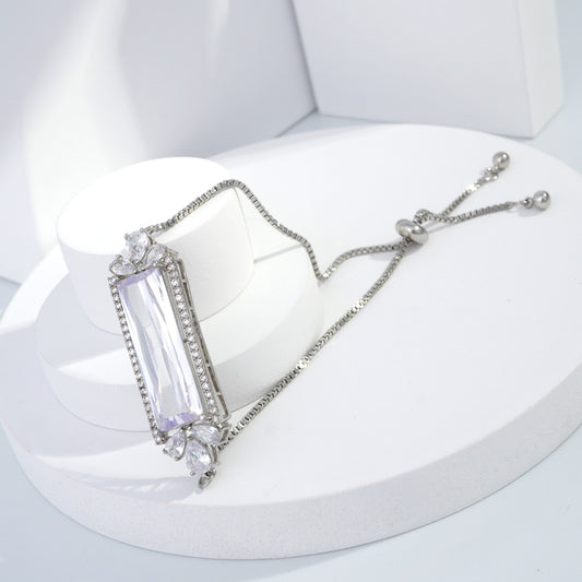Scentorya Silver Plated Studded With Zircoina Diamond With Silver Bracelate