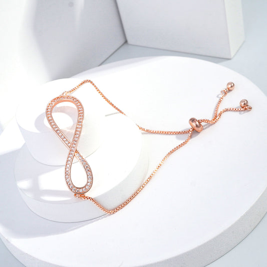 Scentorya Rose Gold Plated Studded With Zircoina Diamond With Rose Gold Bracelate