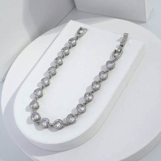Scentorya Silver Plated Studded With Zircoina Diamond With Silver Bracelate