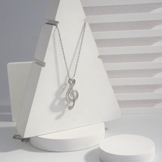 Scentorya Silver Plated Studded With Zirconia Diamonds Silver Chain Pendant