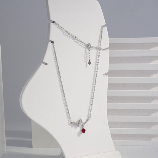 Scentorya Silver Plated Studded With Zirconia Diamonds Silver Chain Pendant