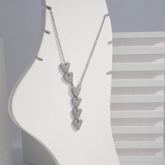 Scentorya Silver Plated Studded With Zirconia Diamonds Silver Chain Pendant