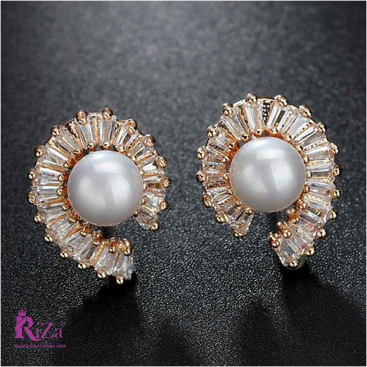Scentorya Silver Plated Studded With Zirconia Diamond Earrings