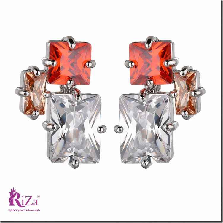 Scentorya Silver Plated Studded With Zirconia Diamond Earring